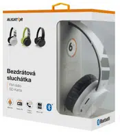 Bluetooth sluchátka ALIGATOR AH02, FM, SD karta, bílá