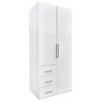Carryhome ŠATNÍ SKŘÍŇ, bílá, vysoce lesklá bílá, 98/219/59 cm