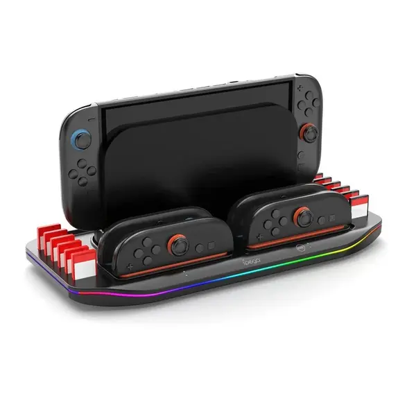 iPega SW2210 Multifunkční Nabíjecí RGB Stojan pro Nintendo Switch 2 černá