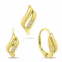 Brilio Silver Nádherný pozlacený set šperků se zirkony SET292Y (náušnice, přívěsek)