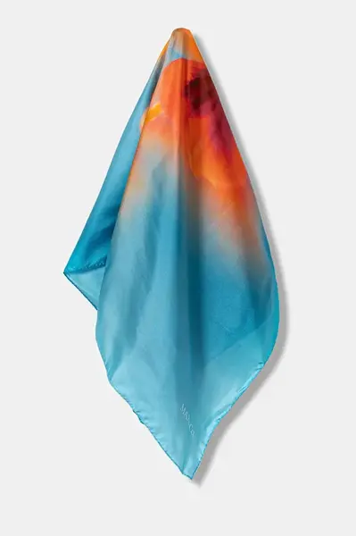 Hedvábný šátek MAX&Co. dámský, modrá barva, 2526546046200