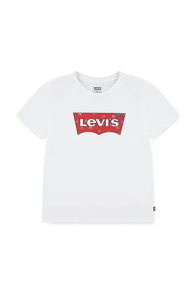 Dětské tričko Levi's FLORAL BATWING SS TEE bílá barva, 3EP008