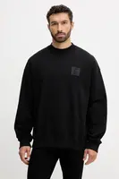 Bavlněná mikina Just Cavalli pánská, černá barva, s aplikací, 79OAIT05 CF500