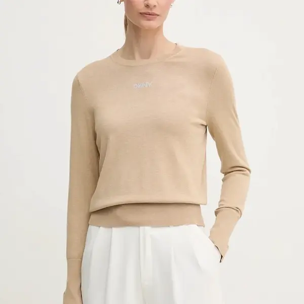 Svetr Dkny dámský, béžová barva, DJ5R0743