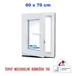 Plastové okno | 60 x 70 cm (600 x 700 mm) | bílé | otevíravé i sklopné | levé