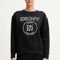 Mikina Dkny dámská, černá barva, s potiskem, DP5T1340