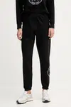 Tepláky Dkny dámské, černá barva, s aplikací, DP5P3667