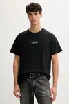 Bavlněné tričko Levi's pánské, černá barva, s potiskem, A2082