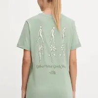 Bavlněné tričko The North Face Connect Relaxed dámské, zelená barva, NF0A8E41BQ11
