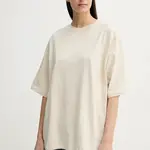 Bavlněné tričko Gestuz dámské, béžová barva, 10910075