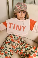 Dětské bavlněné tričko Tinycottons TINY COLOR BLOCK TEE růžová barva, s potiskem, AW25-264