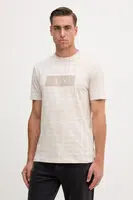 Bavlněné tričko Armani Exchange pánské, béžová barva, s potiskem, XM001902 AF10356