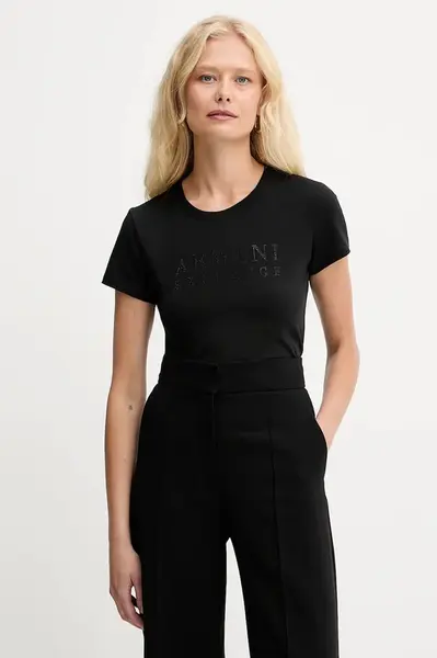 Tričko Armani Exchange dámské, černá barva, XW001349 AF17173