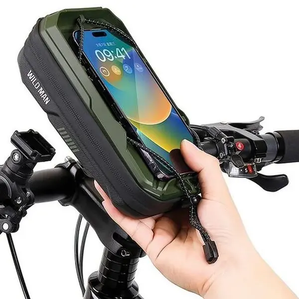 Cestovní pouzdro WILDMAN na řídítka kola se zipem 0,6 l (4 "- 7") GX330, zelená