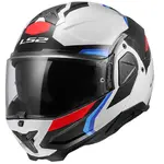 Překlopná přilba LS2 FF910 Advant II Triple White Blue Red P/J M (57-58)