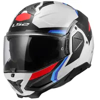 Překlopná přilba LS2 FF910 Advant II Triple White Blue Red P/J M (57-58)