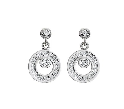 Hot Diamonds Krásné stříbrné náušnice s diamanty a topazy Orbit DE744