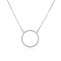 Beneto Oslnivý stříbrný náhrdelník se zirkony AGS1169/47