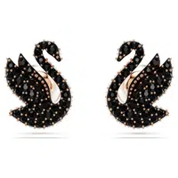 Swarovski Ikonické náušnice s černými krystaly Swan 5684608