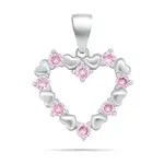 Brilio Silver Něžný stříbrný přívěsek s růžovými zirkony PT19WP