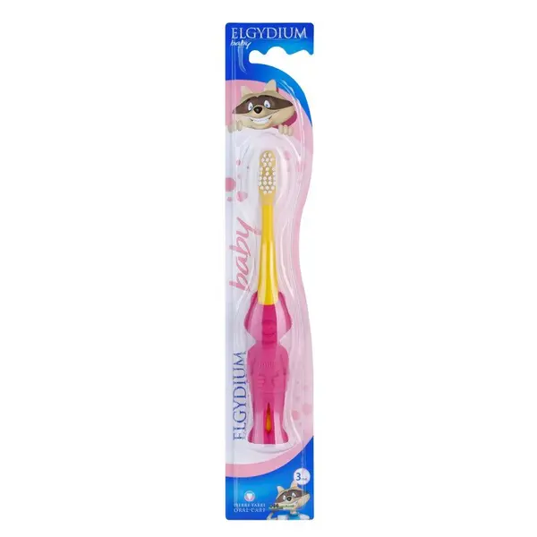 Elgydium Baby zubní kartáček pro děti Yellow & Pink 1 ks