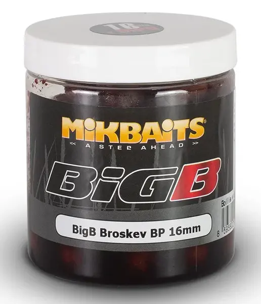 Mikbaits boilies v dipu bigb broskev black pepper 250 ml-16 mm