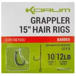 Korum návazec grappler 15” hair rigs barbed 38 cm - velikost háčku 10 průměr 0,28 mm nosnost 12 lb