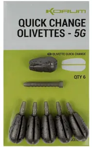 Korum rychlovýměnná zátěž quick change olivettes - 5 g