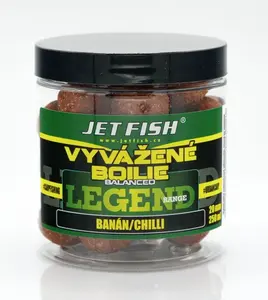 Jet fish vyvážené boilie legend range banán chilli 250 ml - 20 mm