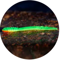 Redbass gumová nástraha micro tail fluo green rh uv color - xs 35 mm