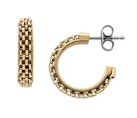 Skagen Stylové pozlacené náušnice kruhy Merete SKJ1858710