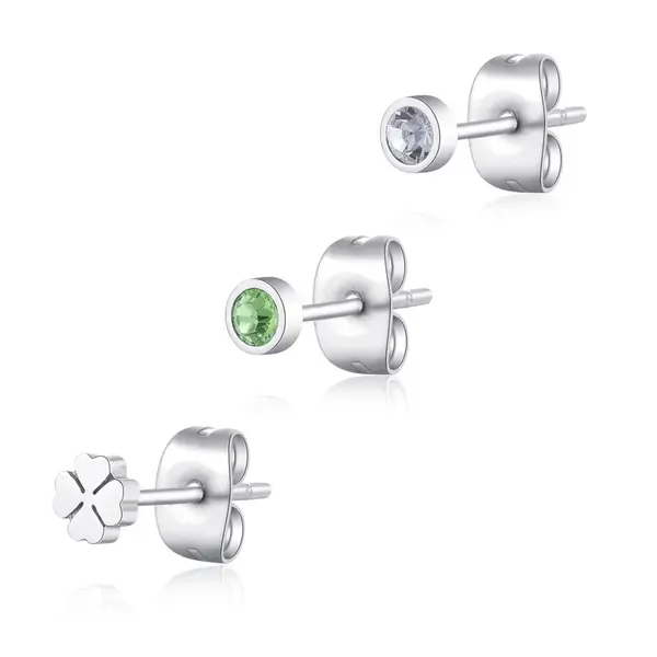 S'Agapõ Sada tří single náušnic Lucky CLICK SCK162