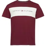 Tommy Hilfiger BLOK LOGO SS Pánske tričko, vínová, veľkosť