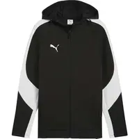 Puma TEAMEVOSTRIPE HOODED JACKET Pánska bunda, čierna, veľkosť XXXL