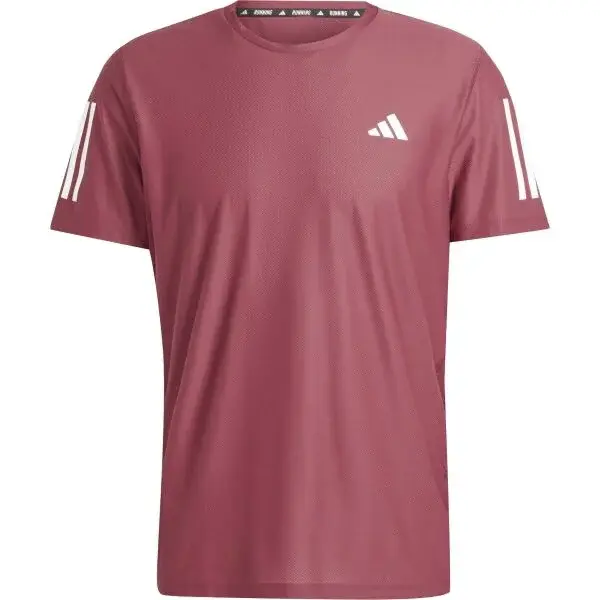 adidas OWN THE RUN TEE Pánske bežecké tričko, vínová, veľkosť XXL