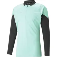 Puma TEAMCUP TRAINING 1/4 ZIP TOP Pánska športová mikina, svetlo zelená, veľkosť XXL