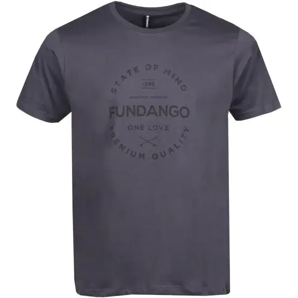 FUNDANGO BASIC T LOGO-4 T-SHIRT Pánske tričko, tmavo sivá, veľkosť