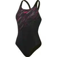 Speedo HYPERBOOM PLACEMENT MUSCLEBACK Dámske jednodielne športové plavky, čierna, veľkosť