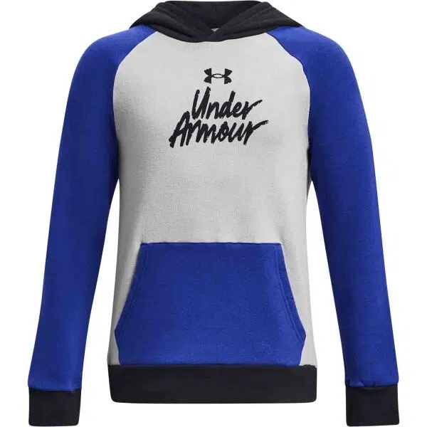 Under Armour RIVAL FLEECE SCRIPT CB HD Chlapčenská mikina, modrá, veľkosť M