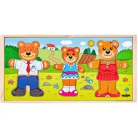 WOODY DRESS UP YOUR BEAR FAMILY Drevené puzzle, mix, veľkosť