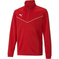 Puma TEAMRISE 1 4 ZIP TOP JR Chlapčenská mikina, červená, veľkosť
