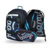 BAAGL 3 SET SKATE BLUELIGHT Chlapčenský školský set, čierna, veľkosť