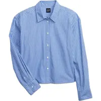 GAP LS CROPPED POPLIN Dámska košeľa, svetlomodrá, veľkosť