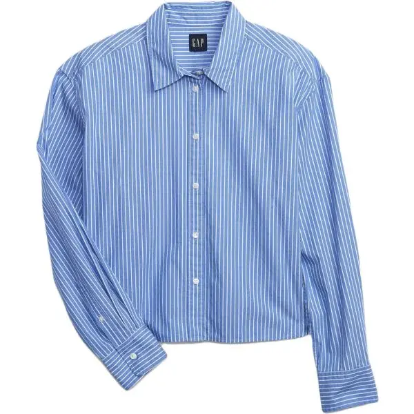 GAP LS CROPPED POPLIN Dámska košeľa, svetlomodrá, veľkosť