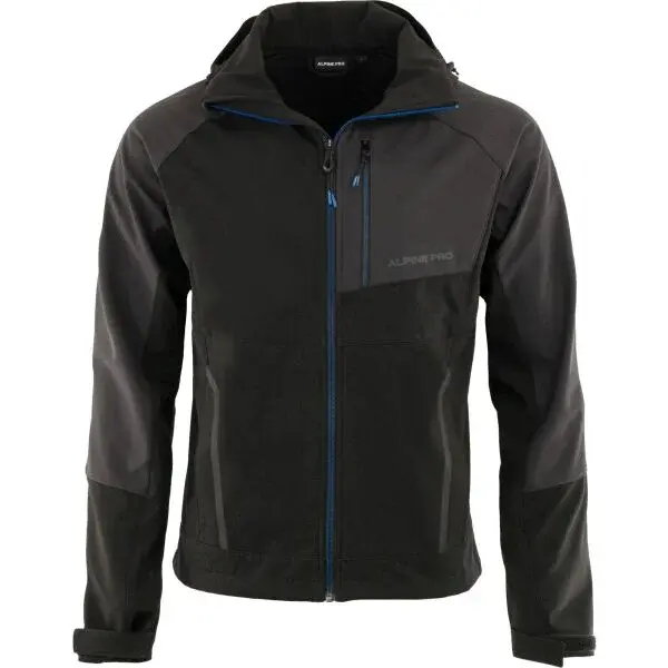 ALPINE PRO KIET Pánska outdoorová bunda, čierna, veľkosť