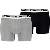 Puma MEN EVERYDAY MULTI LOGO BOXER 2P Pánske boxerky, čierna, veľkosť