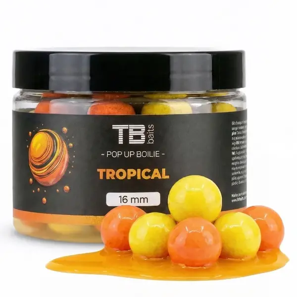 Tb baits plávajúce boilie pop-up tropical + nhdc 50 g - 16 mm