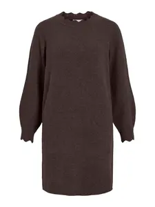 VILA Pletené šaty 'VINikolina'  tmavohnedá
