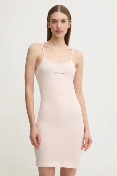 Šaty Calvin Klein Jeans růžová barva, mini