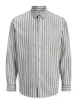 JACK & JONES Košeľa 'JJESummer'  tmavošedá / biela